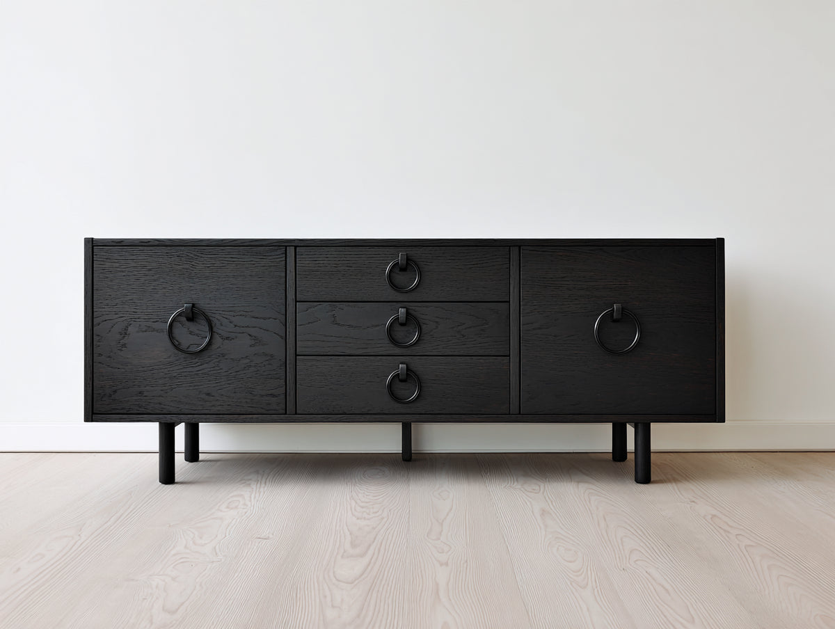 Meuble d'entrée - Bois d'ingénierie-Métal - 170 x 42 x 78 cm - Noir - Style contemporain