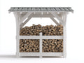 Abri à bûches - Bois - 170 x 65 x 160 cm - Blanc-Gris - Style rustique