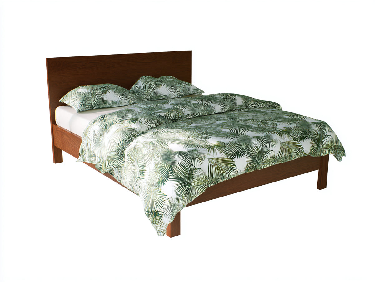 Lit double - Bois - 212 x 172 x 108 cm - Noyer - Style moderne