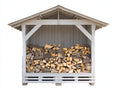 Abri à bûches - Bois - 175 x 75 x 175 cm - Blanc-Gris clair - Style rustique