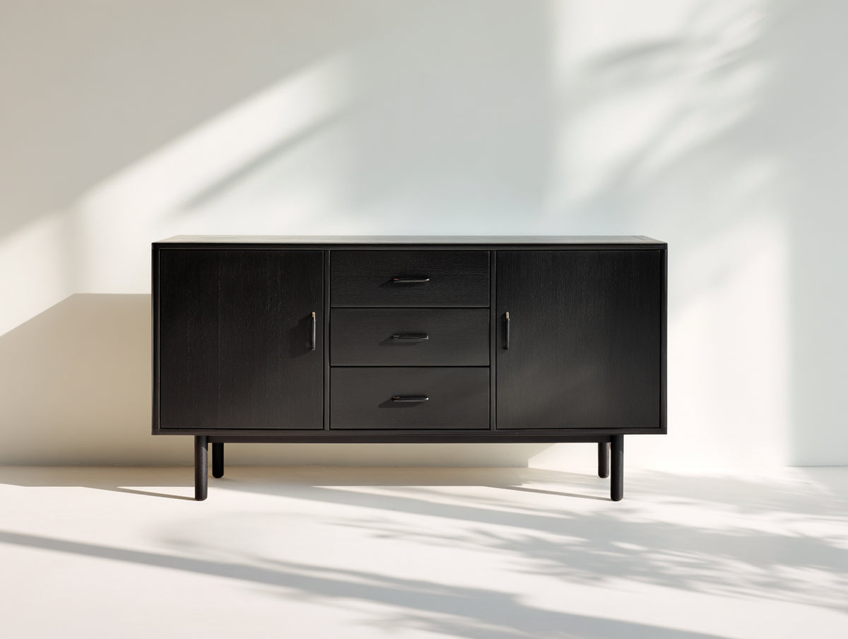 Meuble d'entrée - Bois d'ingénierie - 150 x 40 x 75 cm - Noir - Style moderne
