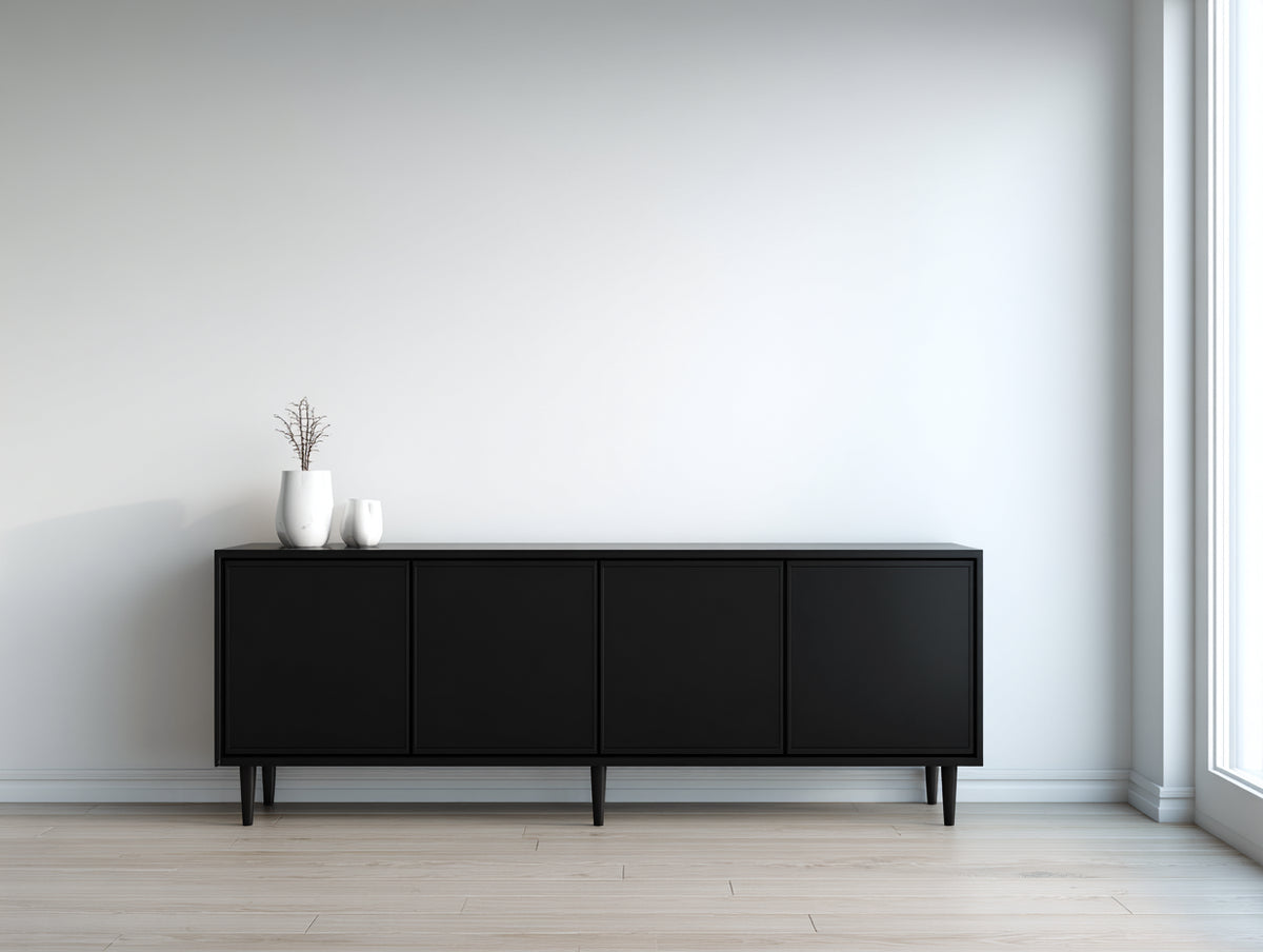 Meuble d'entrée - Bois d'ingénierie - 170 x 40 x 78 cm - Noir - Style minimaliste