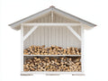 Abri à bûches - Bois - 160 x 70 x 175 cm - Blanc-Gris - Style traditionnel