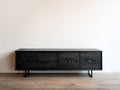 Meuble d'entrée - Bois d'ingénierie-Métal - 180 x 42 x 76 cm - Noir - Style contemporain