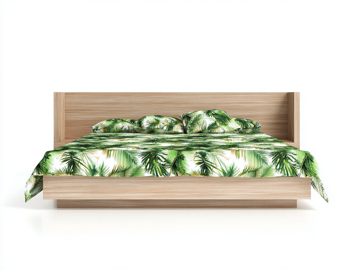 Lit double - Bois - 210 x 170 x 100 cm - Bois naturel - Style minimaliste