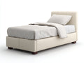 Lit simple - Similicuir-Bois - 205 x 100 x 105 cm - Beige clair - Style contemporain
